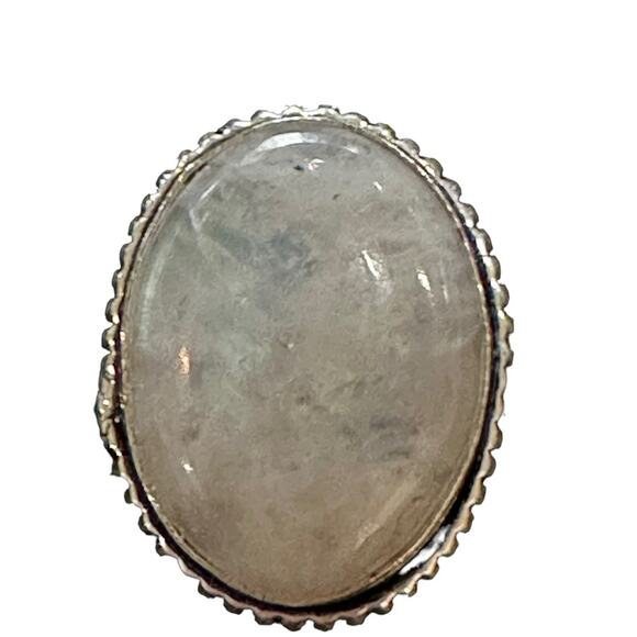 💕 Rainbow moonstone, gemstone silver plated ring stamped 925 size 9 handmade - Picture 1 of 3